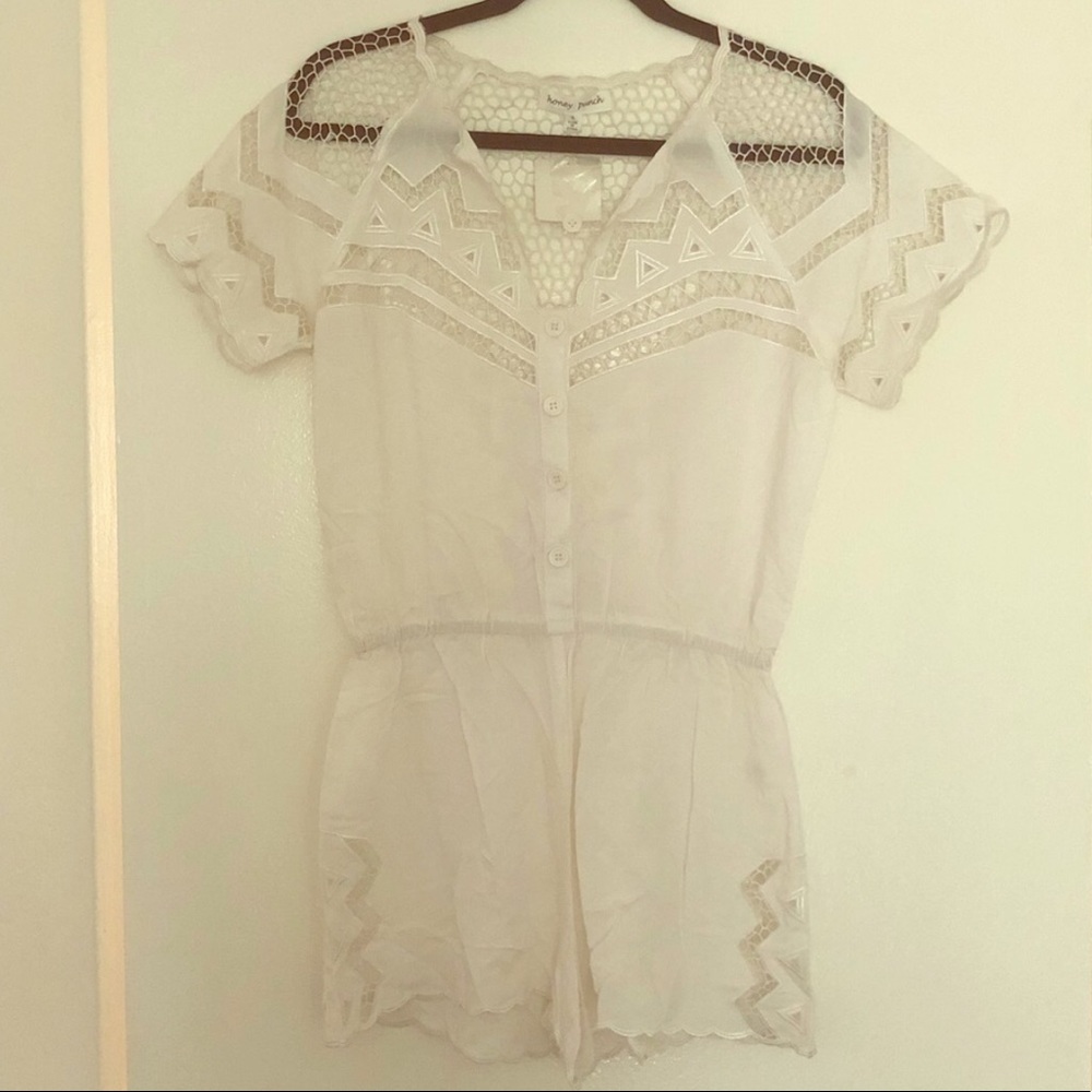 Coverup Romper w Appliqué Detail